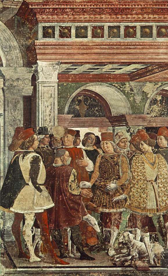 Cossa, Francesco del (1436-1478)- Allegory of April - Triumph of Venus (detail) 4.jpg